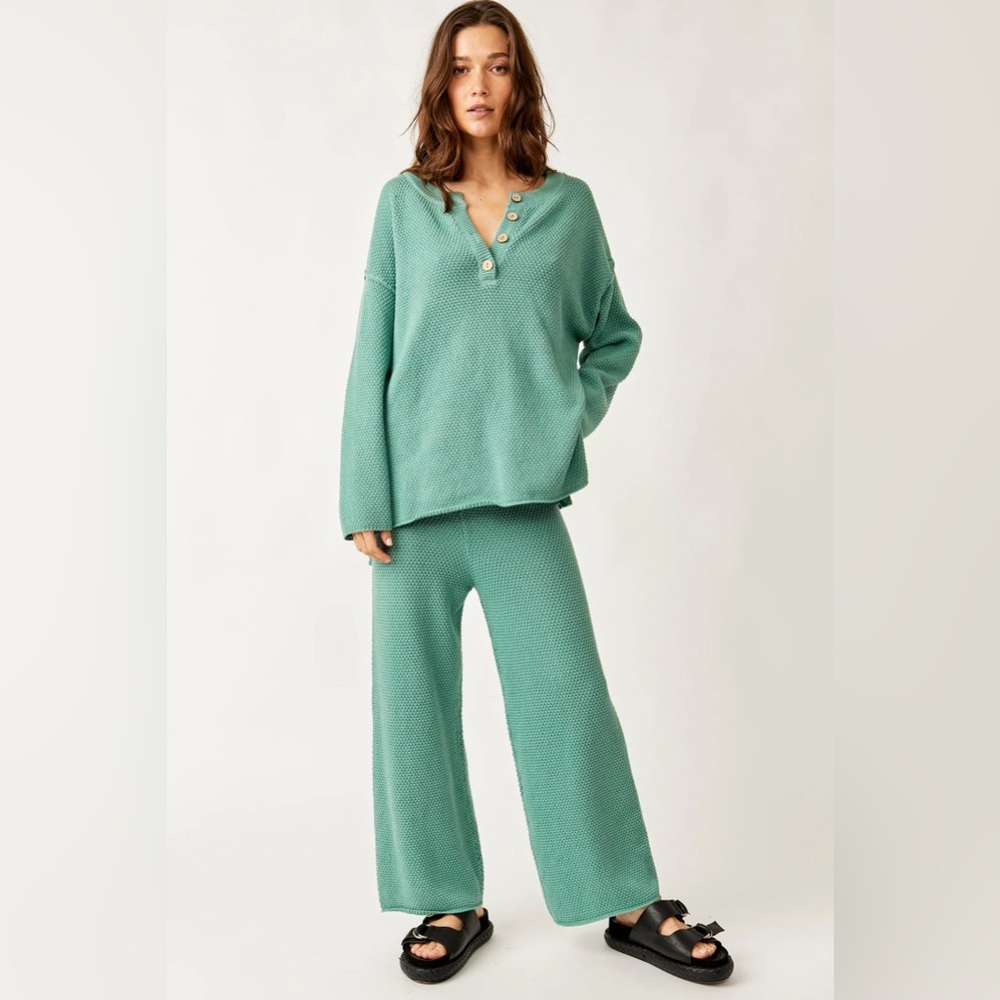 Free People Green Hailee Sweater Set